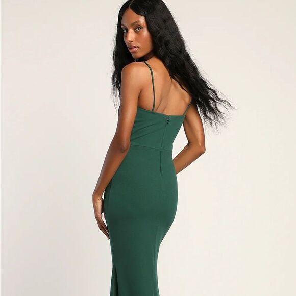 Lulus Finding the One Forest Green Mermaid Maxi Dress Size XL NEW - Picture 11 of 12